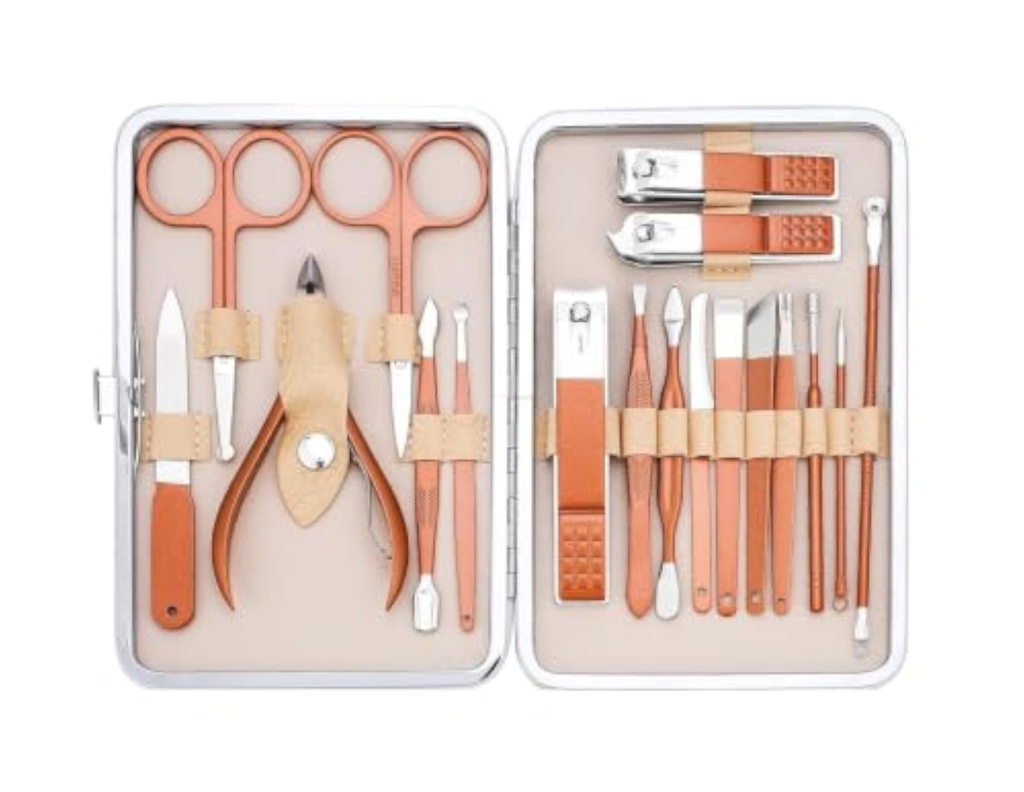 20-Piece Rose Gold Stainless Steel Grooming Set